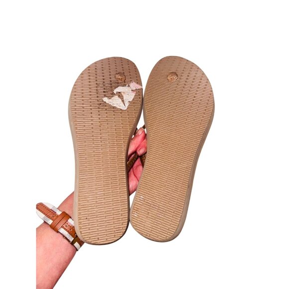 Havaianas  Leopard Print Rubber Flip Flops Platform Sandals 8  Beige & Brown - Picture 6 of 9